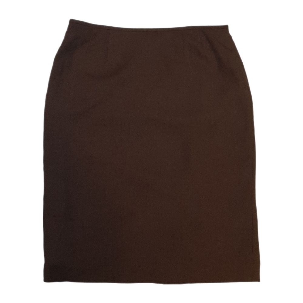 Kasper Midi Pencil Skit Brown Wool Look Over Knee Business Office Work